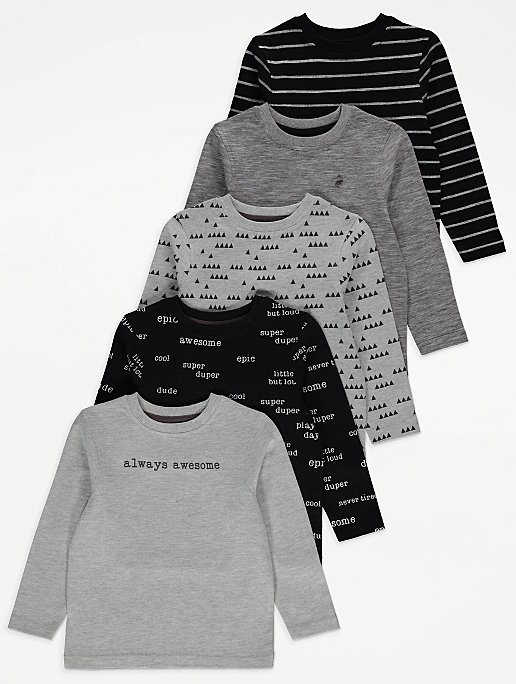 Black Stripe Dinosaur Emblem Tops